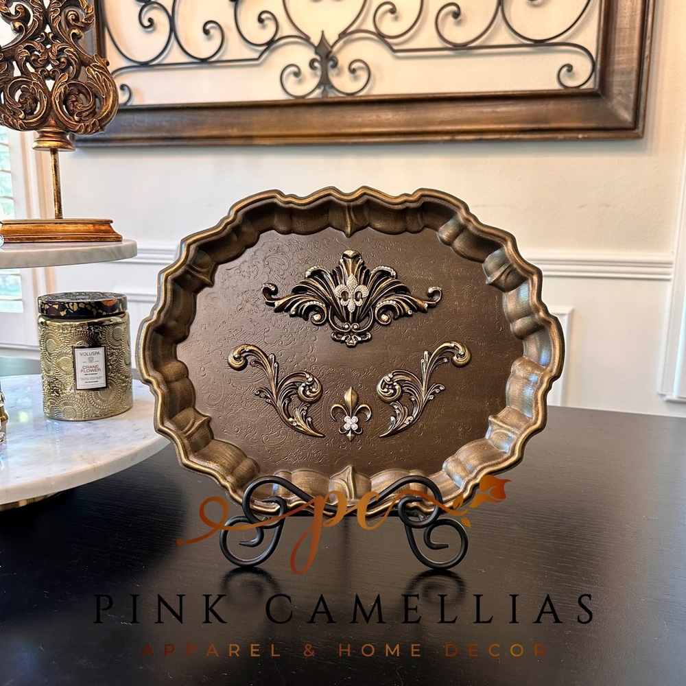 Fleur de Lis Metal Tray